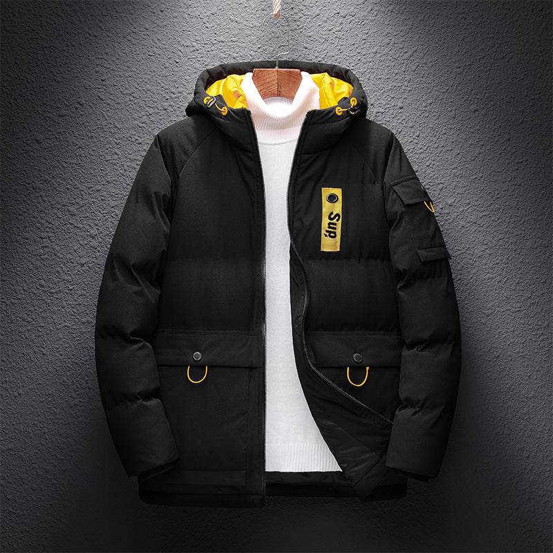 Men's Hooded Slim Fit Casual Down Cotton Padded Jacket - Mubimart