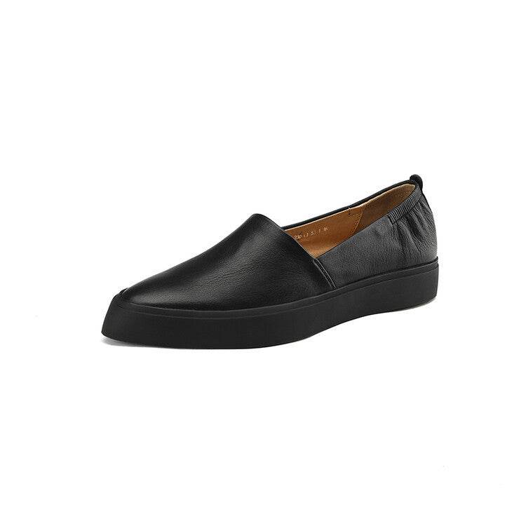 Flat Pointed Toe Pumps Female Platform Loafers - Mubimart