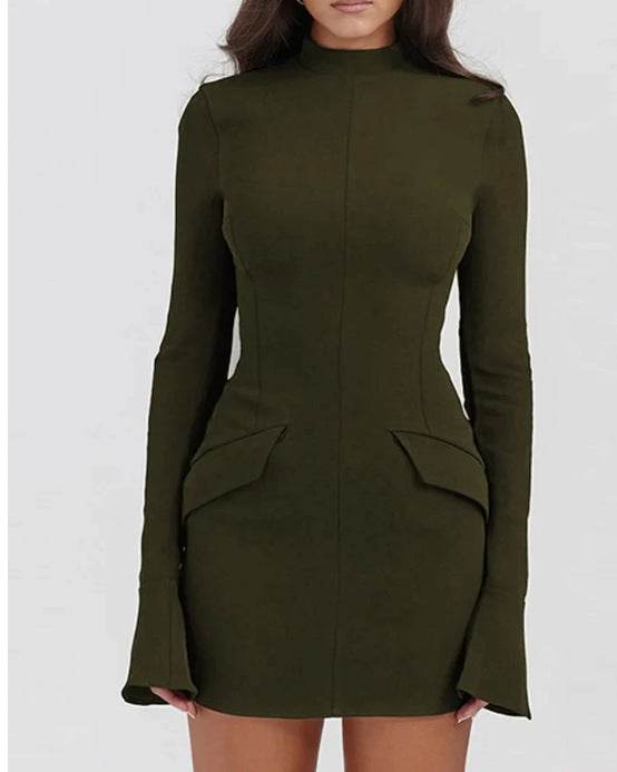 Fashion Slim-fit Long-sleeved Dress Sexy Hip-overing Temperament Elegant Dresses Women's Clothing - Mubimart