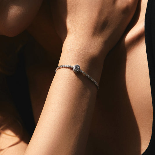 Silver Light Luxury Tennis Bracelet For Women