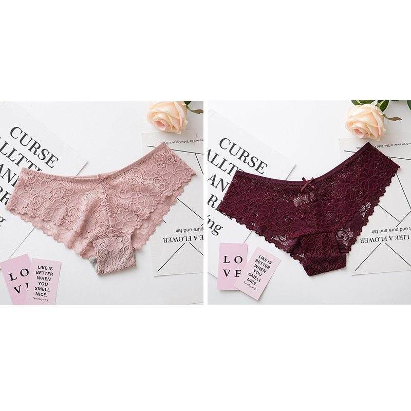 Women's Lace Seamless Thong - Mubimart