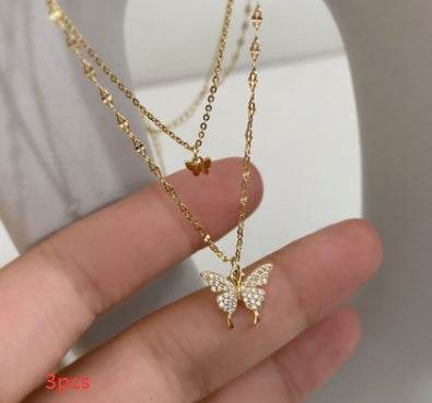 Colour Sparkling Clavicle Chain Choker Necklace For Women - Mubimart