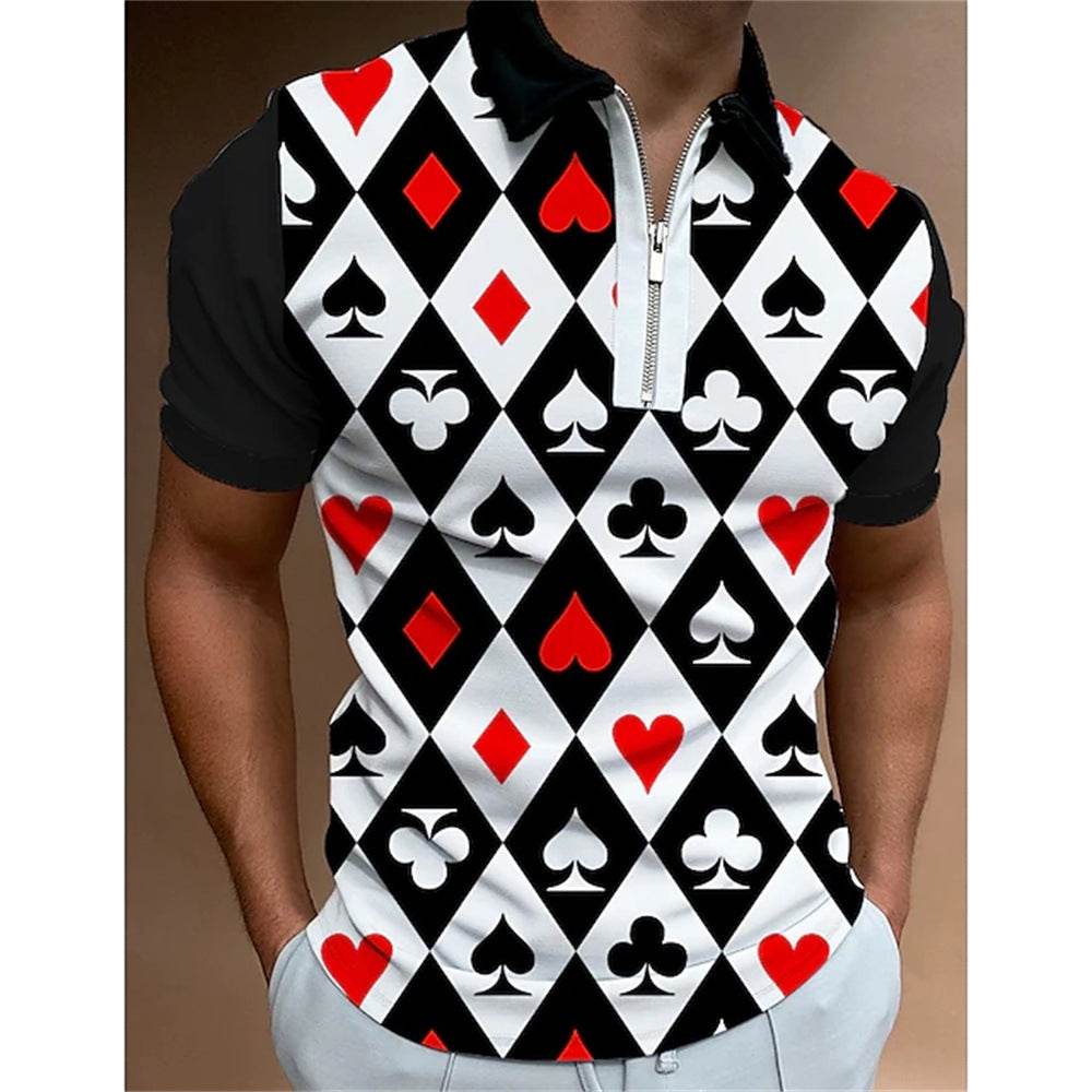 Men's 3D Printed Polo Shirt - Mubimart
