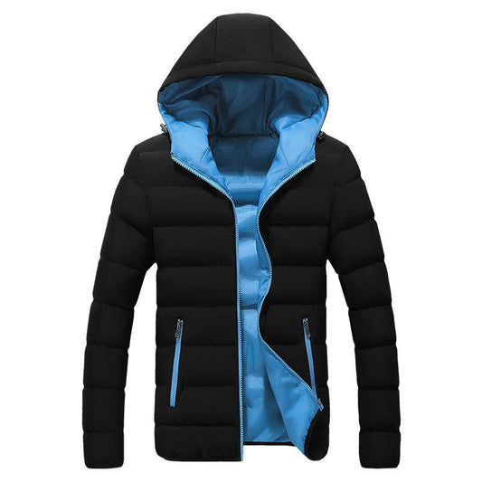 Men Plus Size Hooded Slim Down Coat - Mubimart