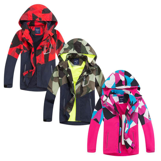 Fleece Cardigan Zipper Jacket Colorblock Jacket Children's Jacket - Mubimart