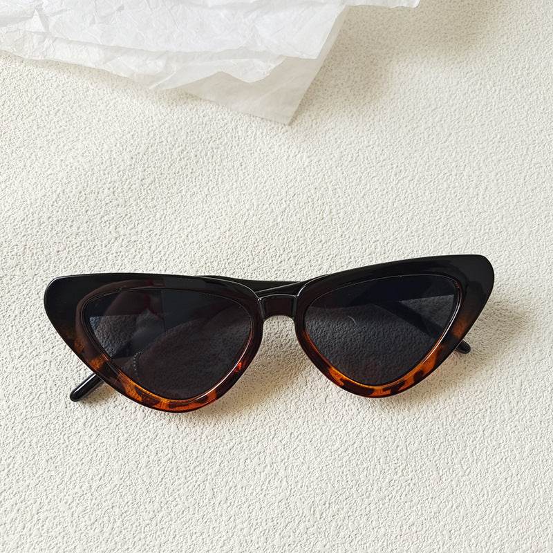 Retro Personalized Cat Eye Sunglasses Round Face High-grade Red Style Plain Face Personalized Glasses - Mubimart