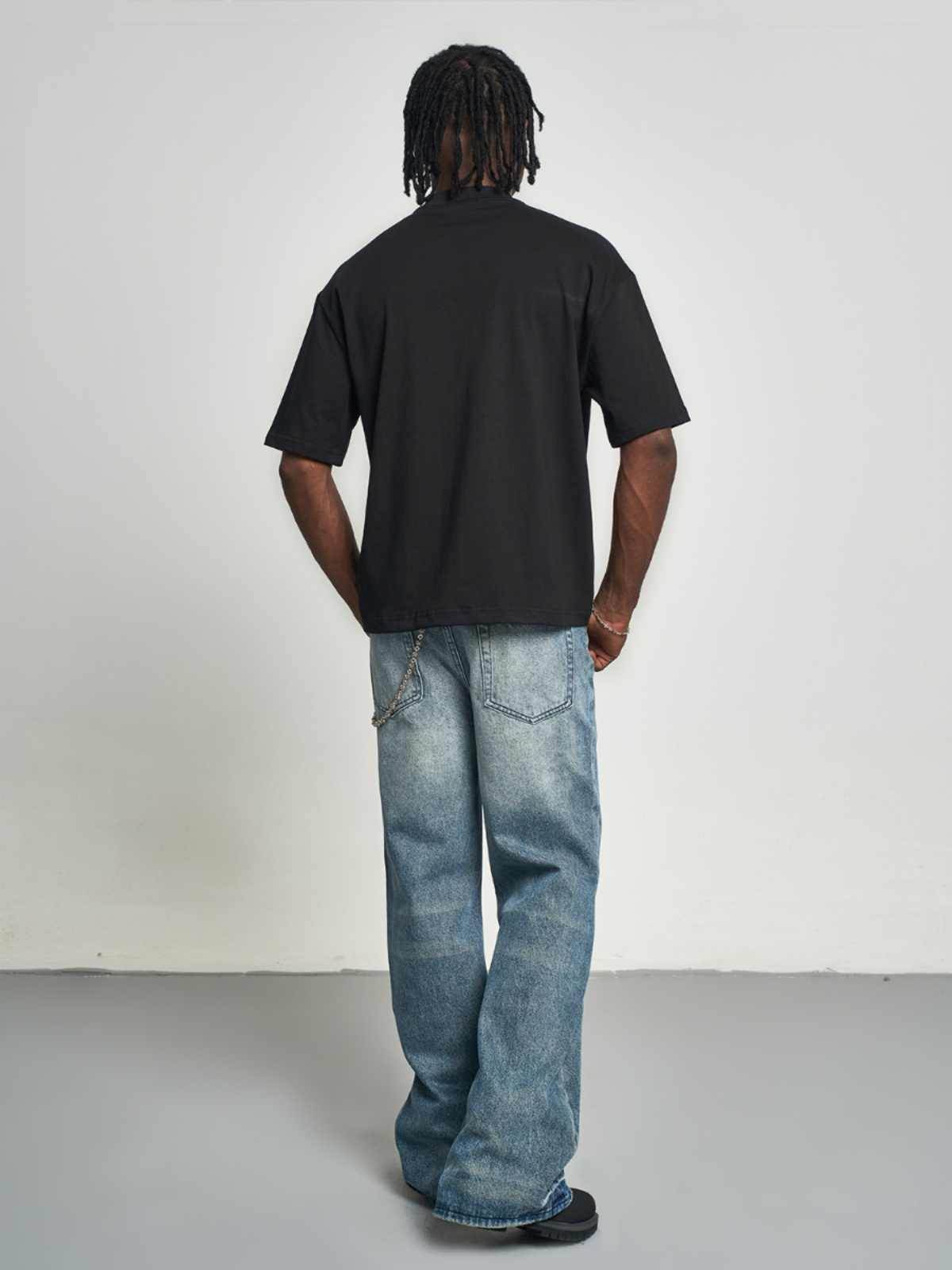 Gradient Washed Slimming And Wide Leg Bootcut Trousers Jeans - Mubimart