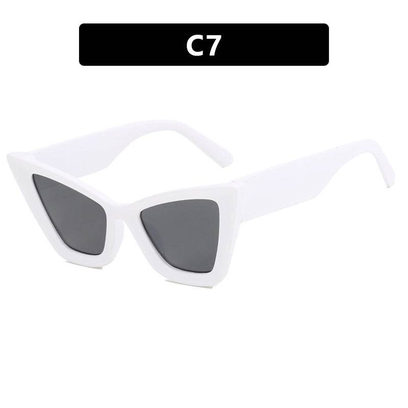 Large Frame Cat Eye Simple Sunglasses - Mubimart