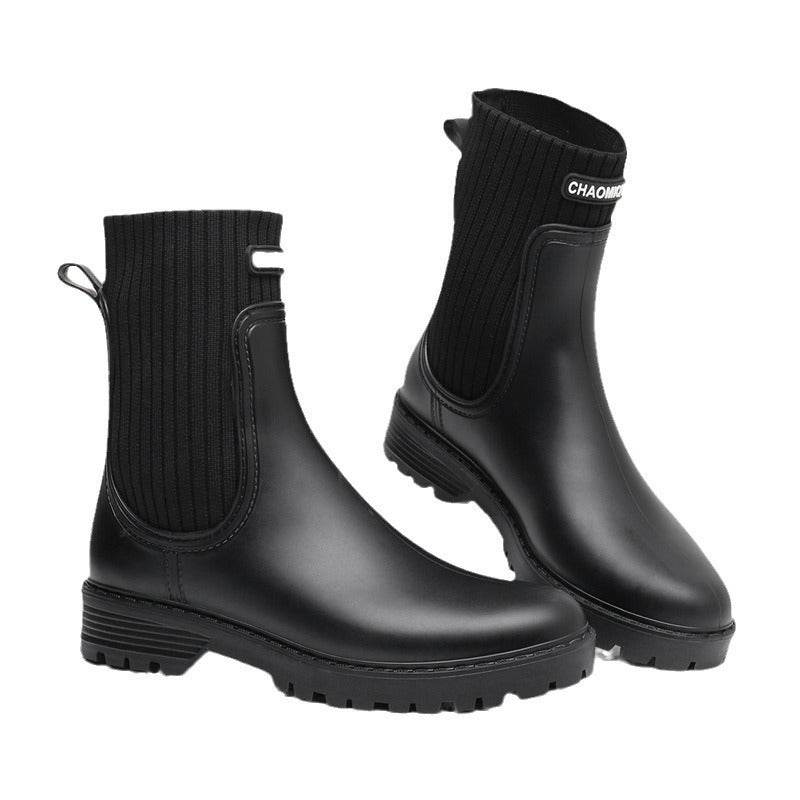 Women's Rain Waterproof Rain Anti-slip Rain Boots - Mubimart