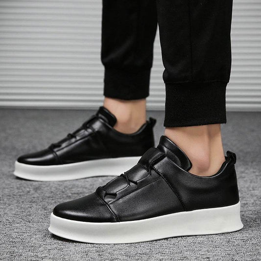 Spring New Brand Men Leather Loafers Slip On Casual Shoes Mens Moccasins - Mubimart