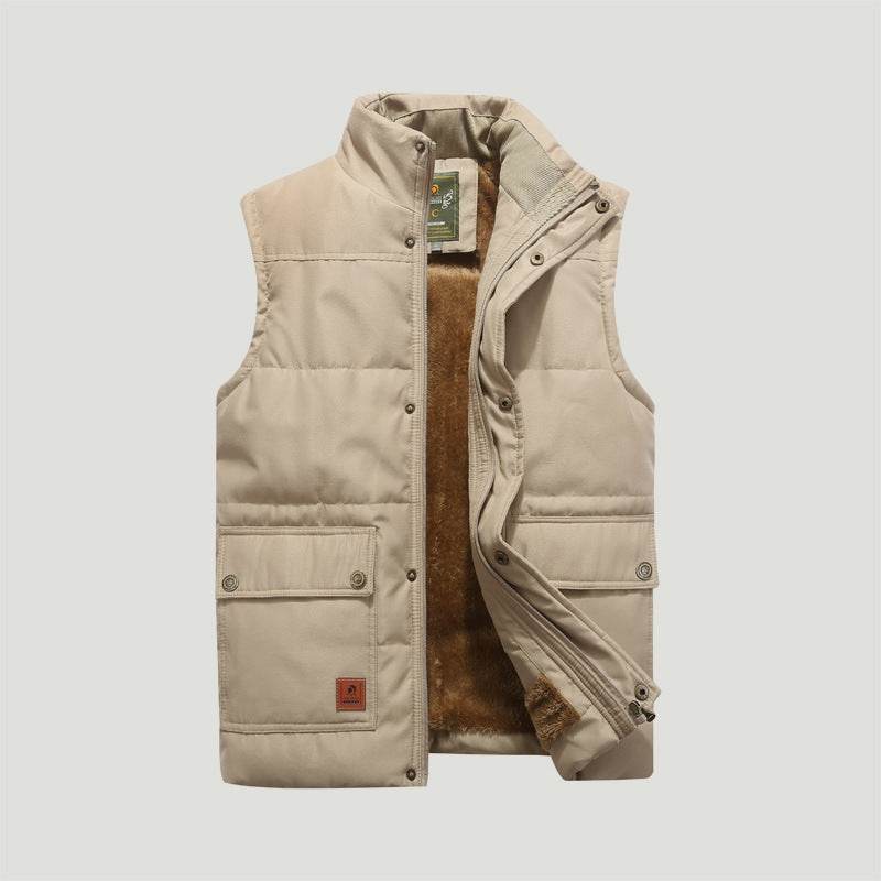 Large Size Vest Men Plus Velvet Thick Cotton Vest - Mubimart