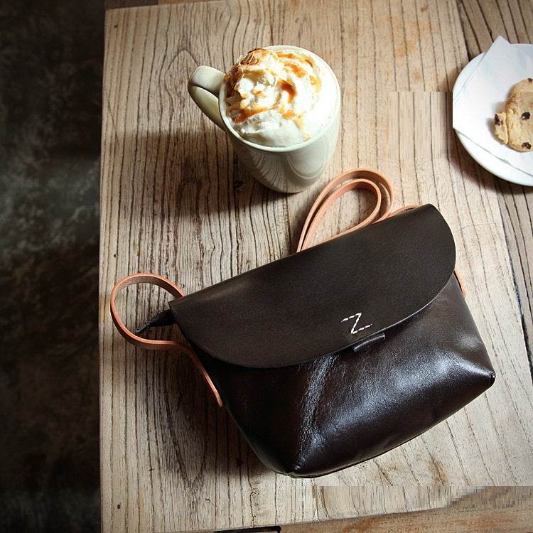 Handmade Retro Leather Messenger Bag For Women - Mubimart