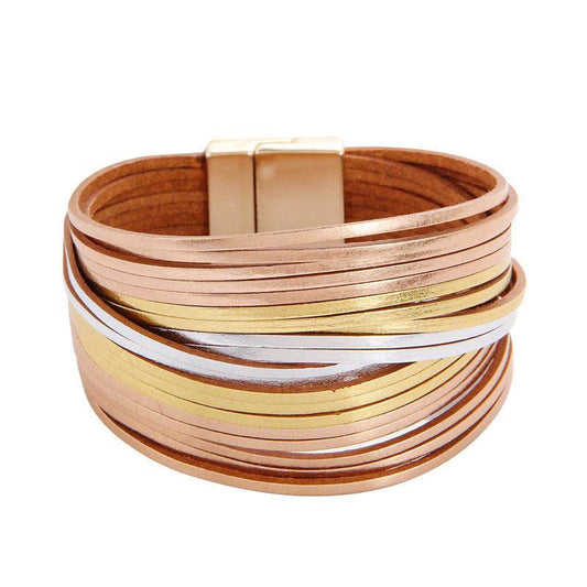 New Popular Multi-color Leather Charm Bracelet Men And Women Same Ornament Can Be Used As Gifts - Mubimart