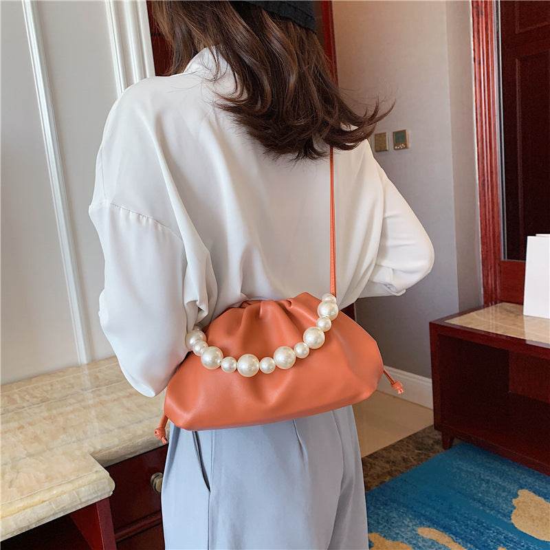 New Pearl Chain Dumpling Women Messenger Bag - Mubimart