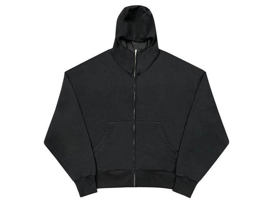Loose Casual Hoodie Sweater Mask Zipper Distressed Cardigan - Mubimart