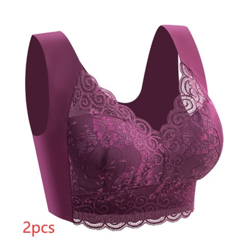 Women's Plus Size Lace Seamless Bra - Mubimart -  