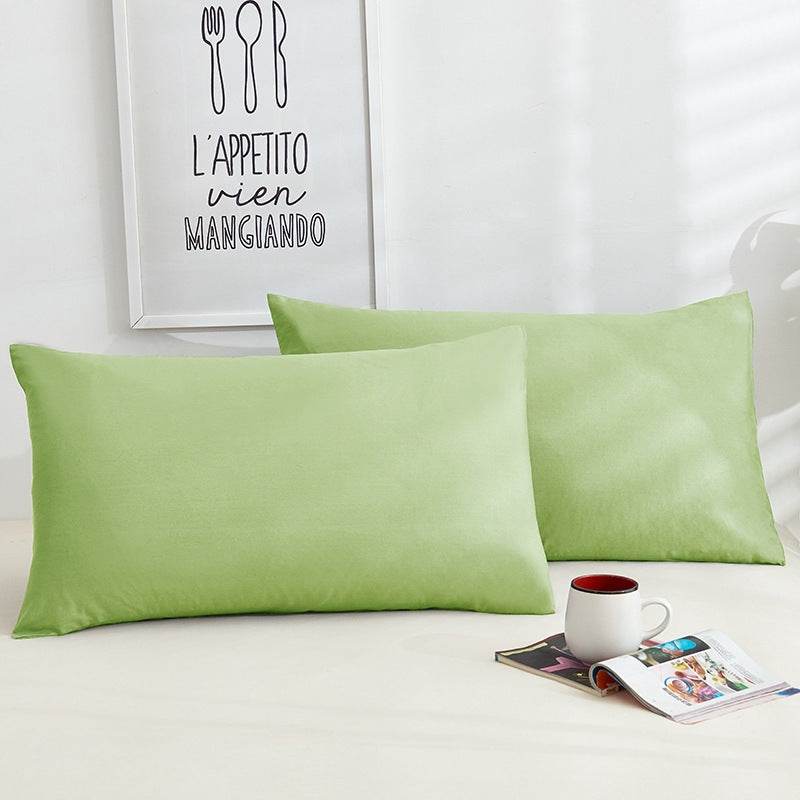 Pure Color Cotton Pillowcases A Pair Of Hotel Hotel Cotton 48X74CM - Mubimart