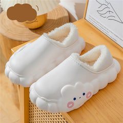 Cloud Winter Cotton Slippers For Women - Mubimart -  