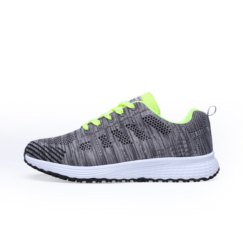 Black White Sneakers Women Lace Up Running Walking Shoes