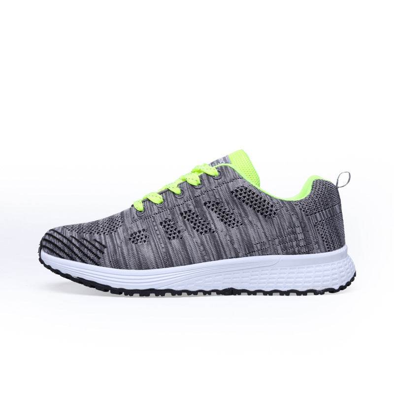 Black White Sneakers Women Lace Up Running Walking Shoes - Mubimart