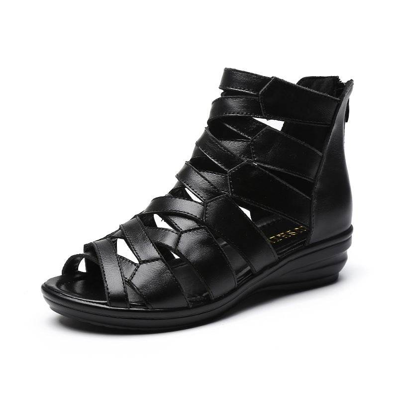 Women's Fashion Wedge Flat Sandals - Mubimart