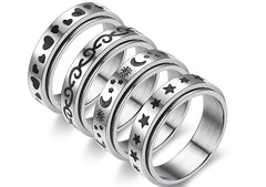 European And American Fashion Titanium Steel Rotating Ring Men