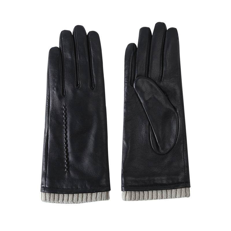 Winter Women's Warm Leather Gloves - Mubimart