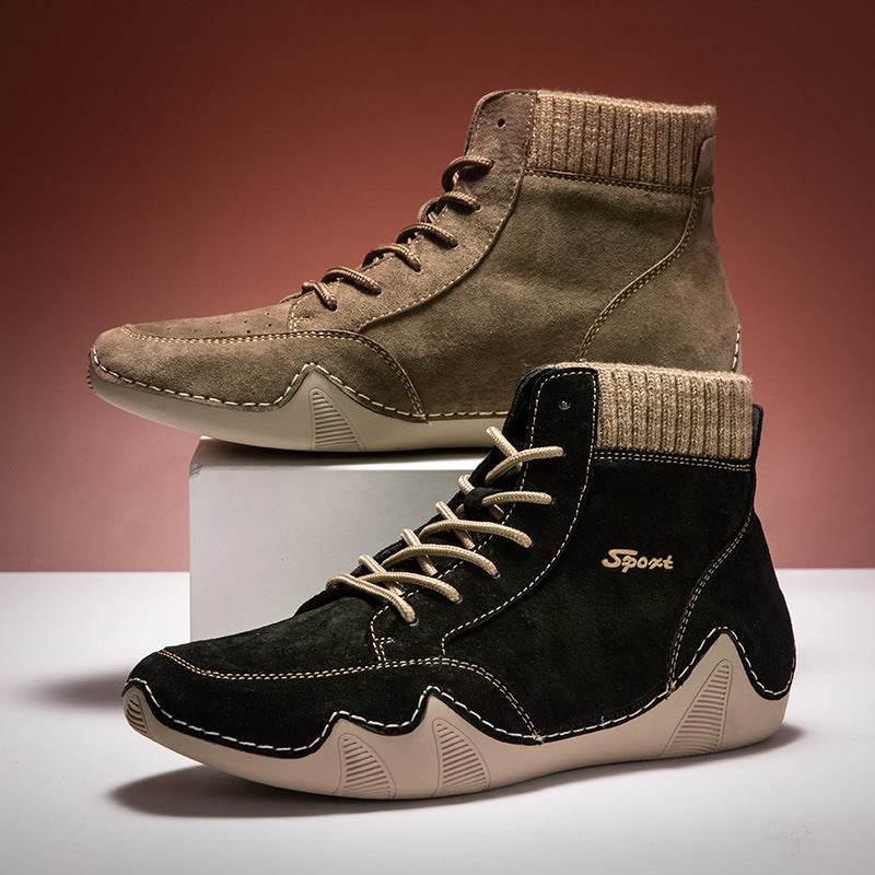 Men's High-top Lace-up British Style Shoes Men - Mubimart