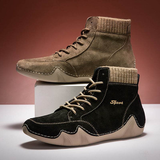 Men's High-top Lace-up British Style Shoes Men - Mubimart