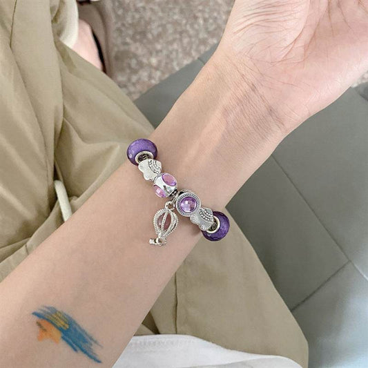 New Panjia Style Beaded Purple Hot Air Balloon Bracelet For Women - Mubimart