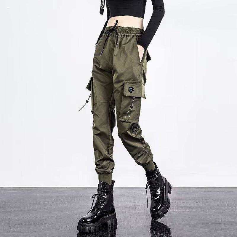 Oversized Cargo Pants Men And Women Ankle Banded Slacks High Waist Loose And Slimming - Mubimart