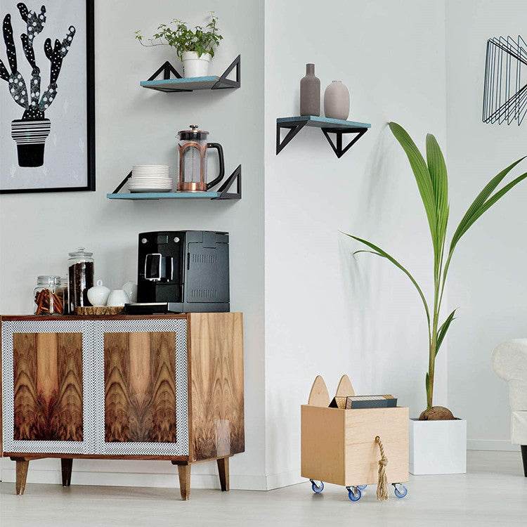 Floating Shelf Bracket Wall-mounted, Antique Wood Wall-mounted Shelf - Mubimart