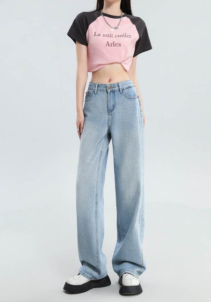 Fashion Personality Wide Leg Jeans For Women - Mubimart