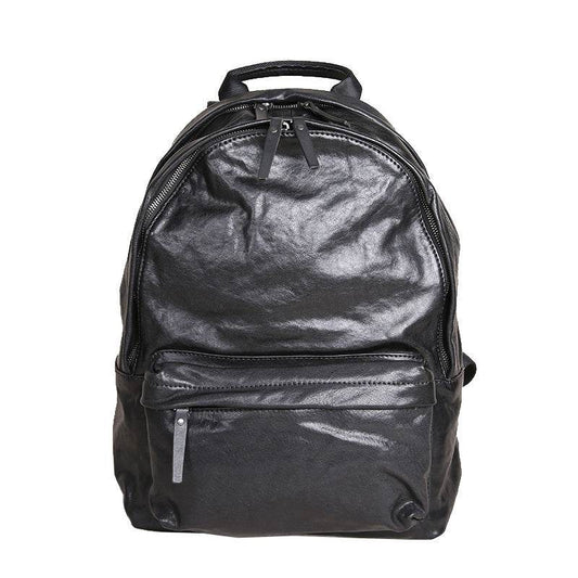 Mens Retro Large Capacity Leather Shoulder Travel Bag - Mubimart