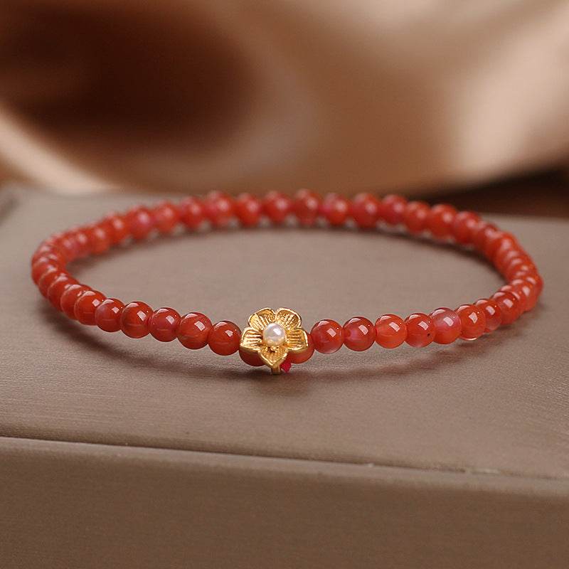 Natural Yanyuan Agate Beaded Bracelet For Women - Mubimart