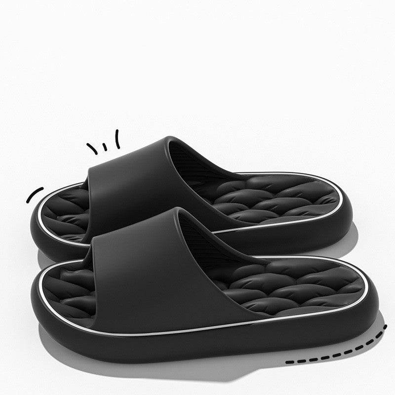 Non-slip Design Bathroom Slippers Home Summer Thick Sole Floor Bedroom House Shoes For Women Men - Mubimart