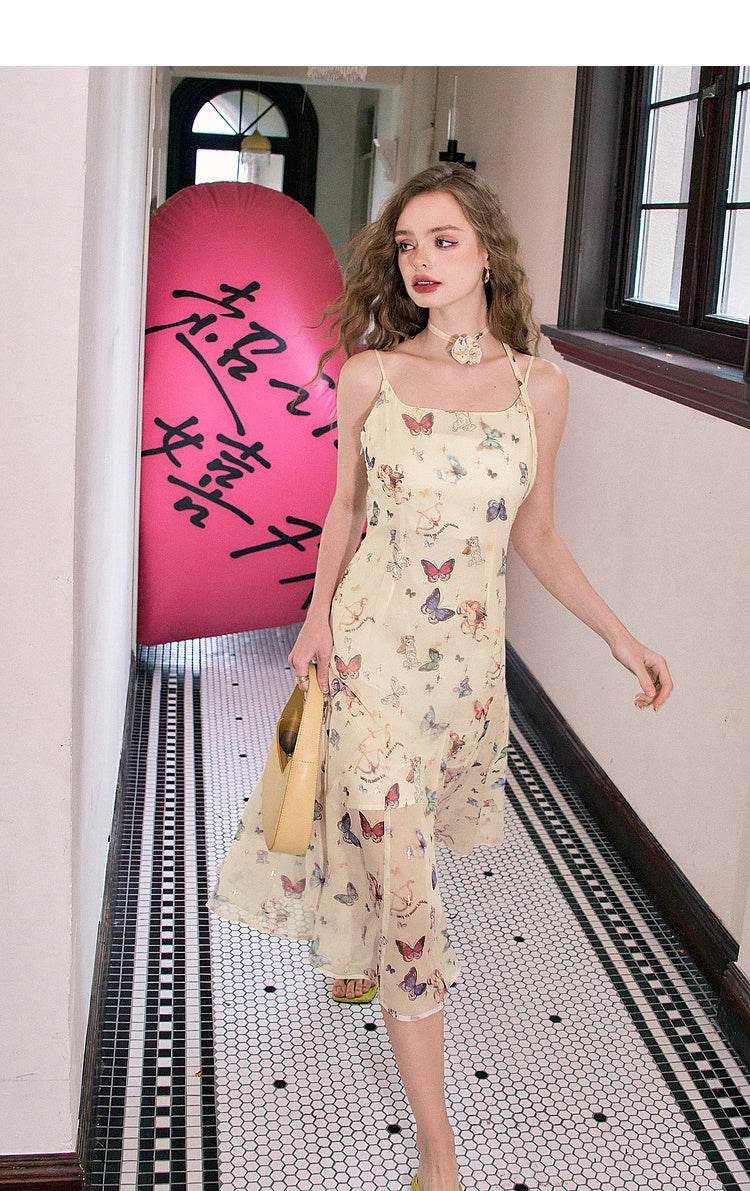 Women's Fashion Printing Slip Dress - Mubimart