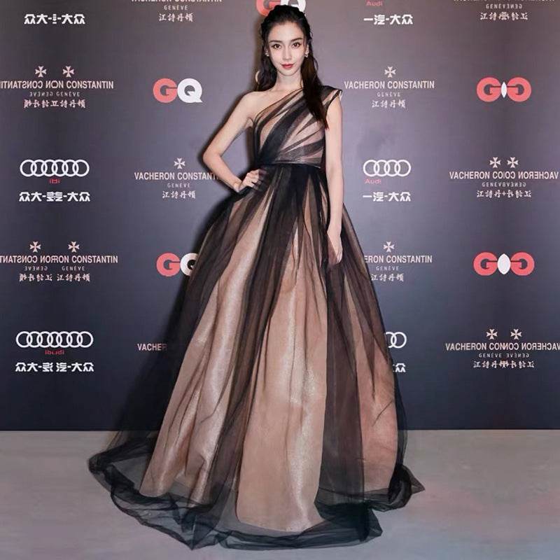 Prom Evening Dress Performance Elegant Long Pettiskirt - Mubimart
