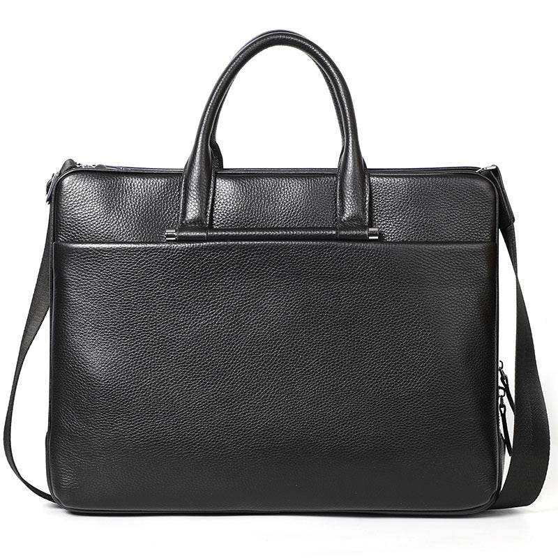 Men's Large Capacity Leather Briefcase - Mubimart