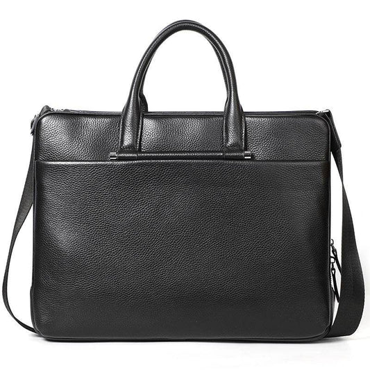 Men's Large Capacity Leather Briefcase - Mubimart