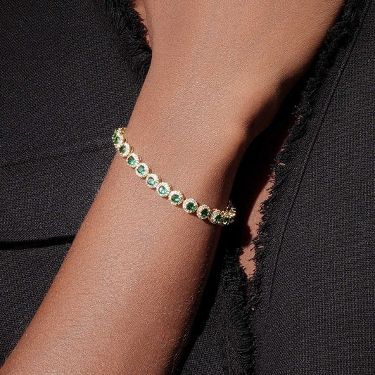 Gold Plated Turquoise Tennis Bracelet