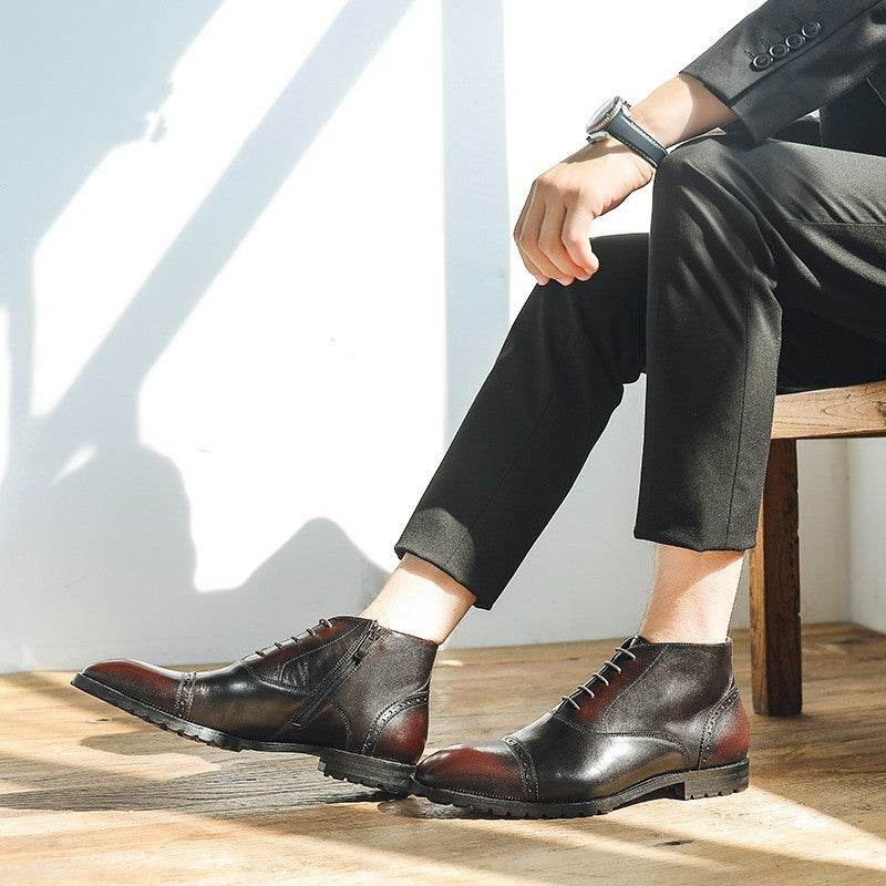Pointy Front Lace-up English Doc Martens Casual Ankle Boot - Mubimart