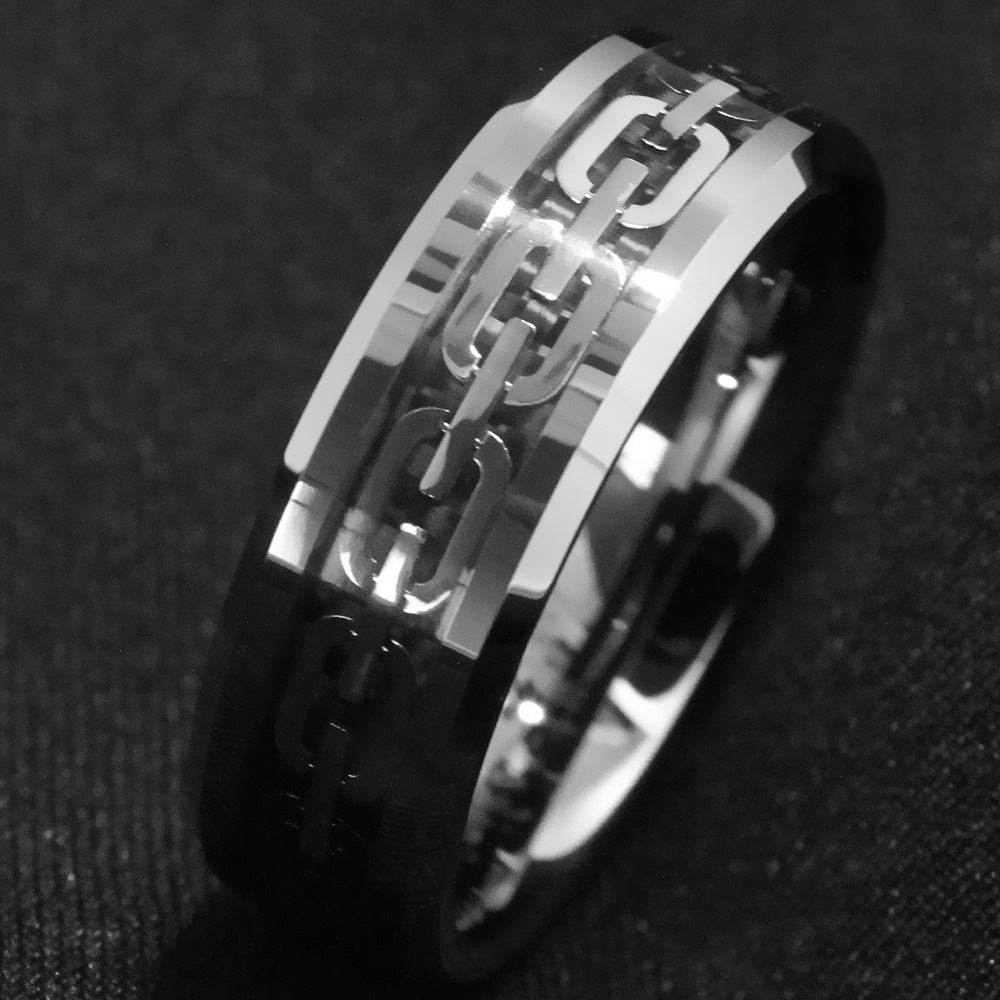 Geometric Cutout Chain Ring For Men - Mubimart