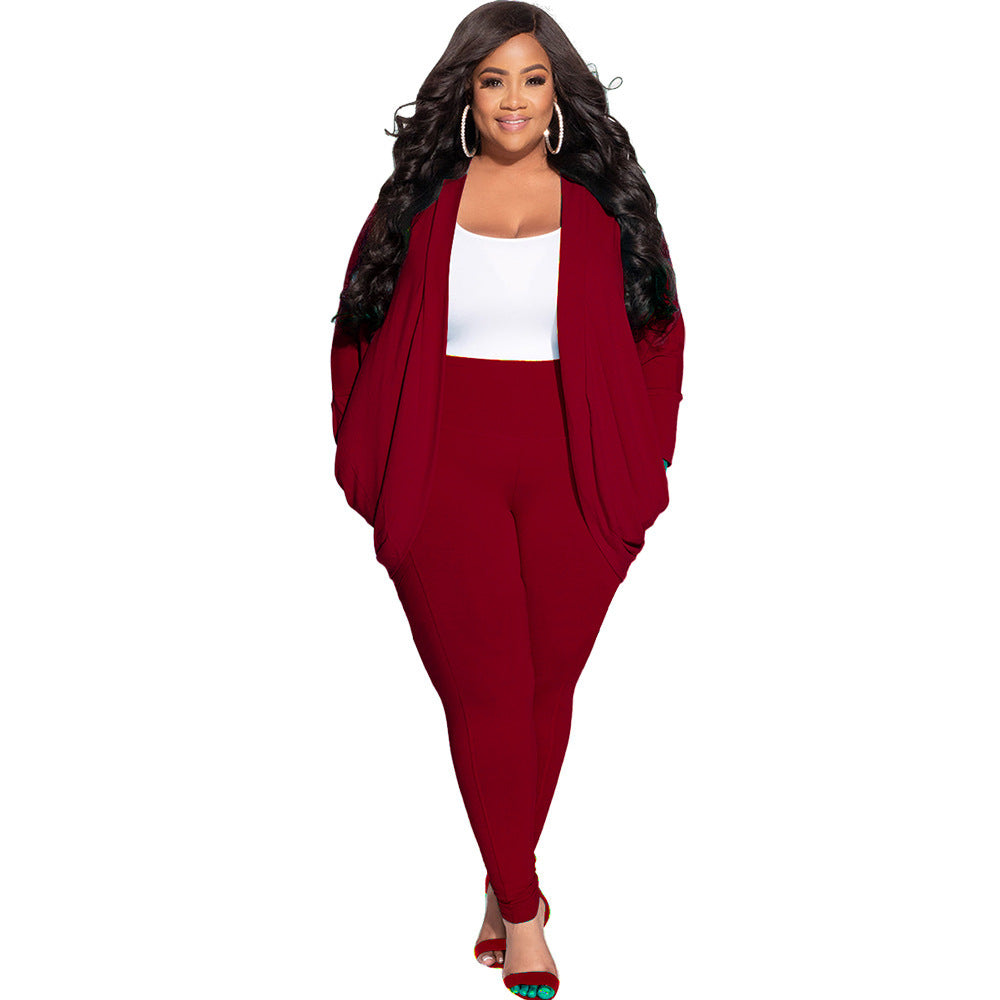 Cardigan And Leggings Plus Size Suit For Women - Mubimart -  