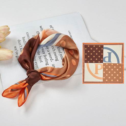 New Simulated Silk Satin Printed Scarves - Mubimart