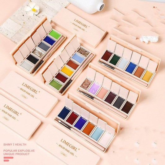 Cream Nail Polish Eye Shadow Bag - Mubimart