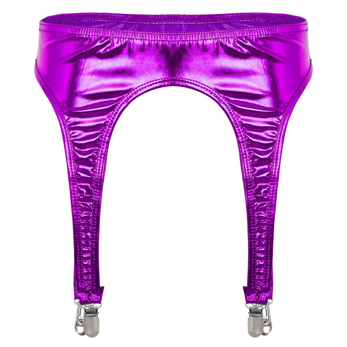 Patent Leather PU Leather Garter Belt - Mubimart -  