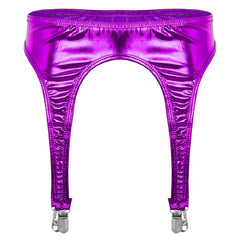 Patent Leather PU Leather Garter Belt - Mubimart -  