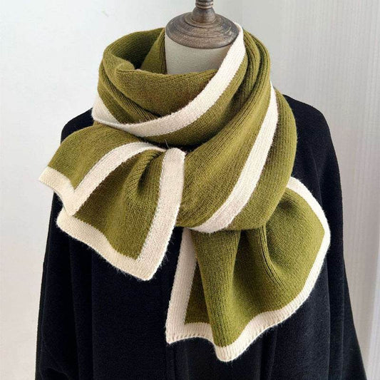 Color Matching Scarf Knitted Wool Scarf - Mubimart
