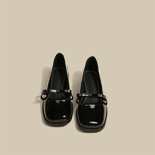 Women's Fashion Chunky Heel French Mary Jane Shoes - Mubimart